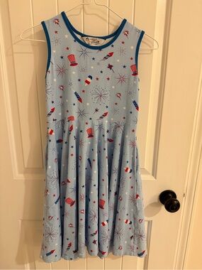 Girls' size 10 Light Blue Patriotic Fireworks Dress 4th of July